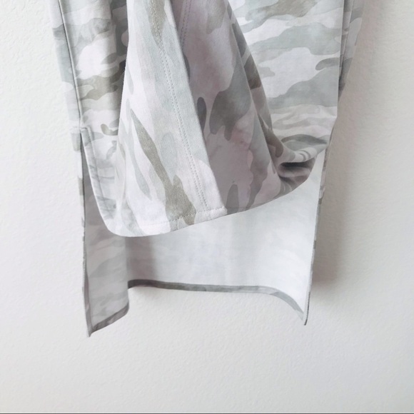 New! C&C California Grey Green Camo Side Slits Muscle Jersey Midi Shirt Dress - Picture 6 of 8